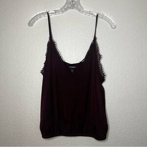 Express V-Neck Lace Trim Sleeveless Blouse Size: L‎